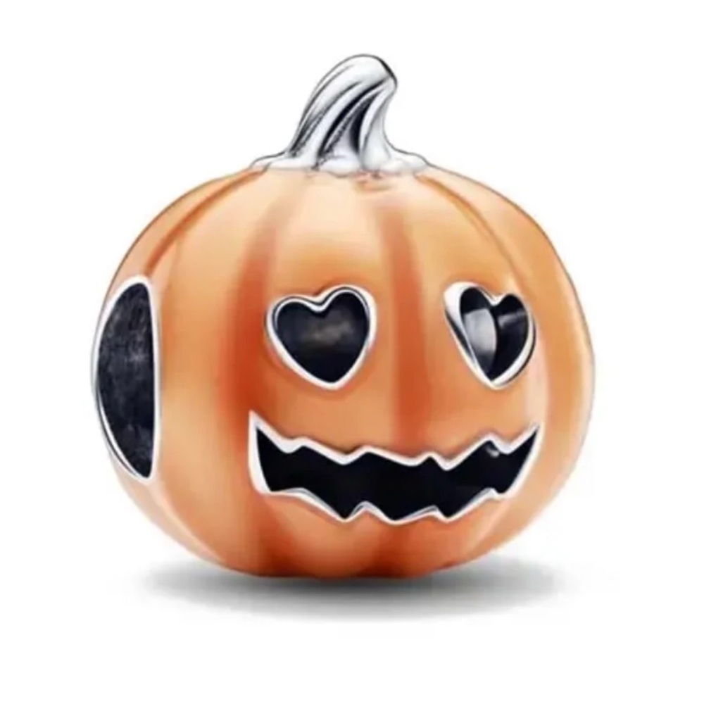 New glow in the dark pumpkin pandora style charm